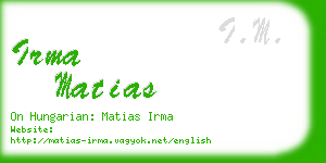 irma matias business card